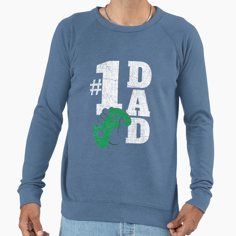 Number 1 Dad Gamer Sweatshirt - Minimalist Print Men Women - T-Shirt, Sweatshirt, Hoodie