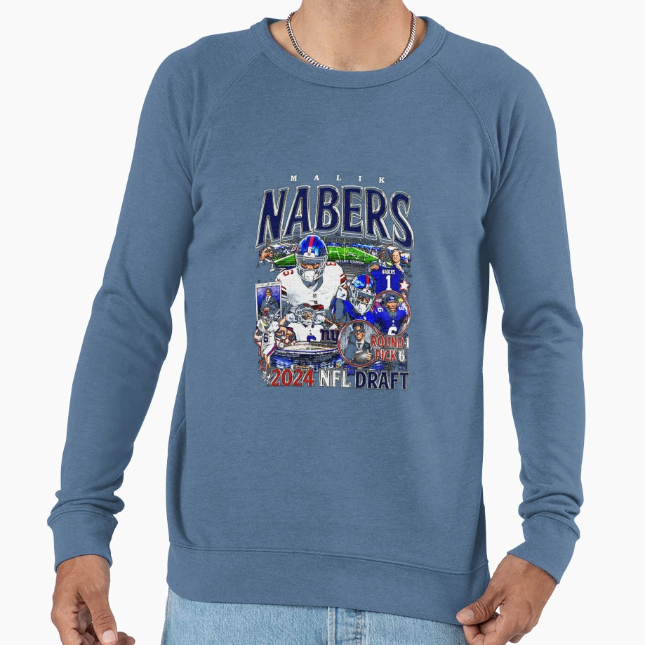 Malik Nabers Bootleg Sweatshirt - Aesthetic Graphic for Adults - T-Shirt, Sweatshirt, Hoodie