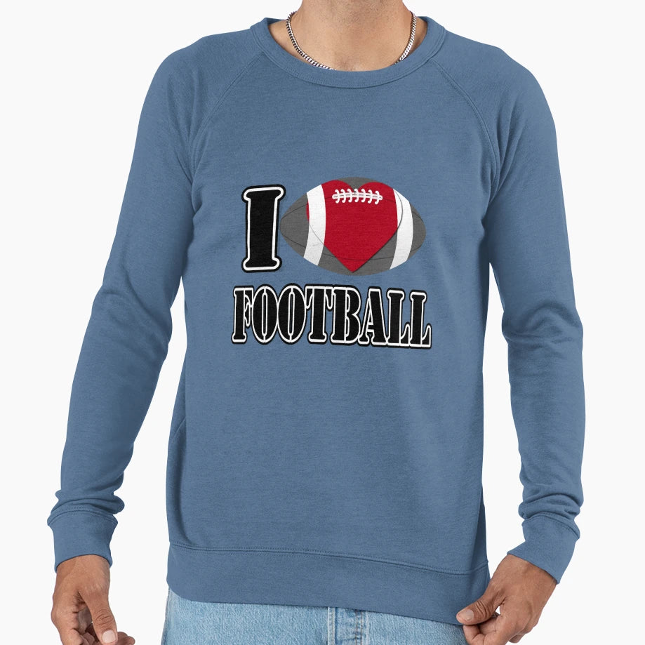 I Love Football T-Shirt - Custom Art Print for Adults - T-Shirt, Sweatshirt, Hoodie