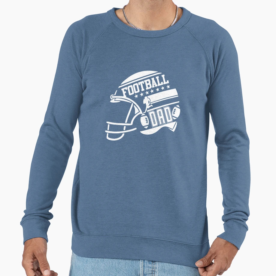 Football Dad White Sweatshirt - Graphic Print for Adults - T-Shirt, Sweatshirt, Hoodie