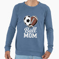 Ball Mom Heart Football Soccer Mom Sweatshirt - Minimalist Print for Adults - T-Shirt, Sweatshirt, Hoodie