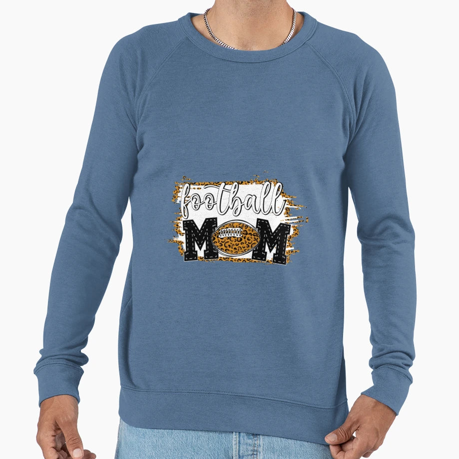 Mom Football Life Leopard Ball Bleached T-Shirt - Unique Graphic Unisex - T-Shirt, Sweatshirt, Hoodie