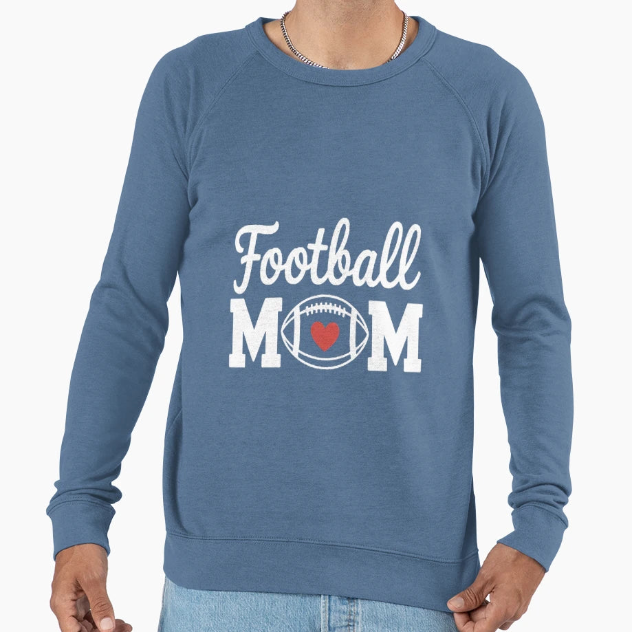 Mom Leopard Football Love Football Player Sweatshirt - Graphic Print Unisex - T-Shirt, Sweatshirt, Hoodie