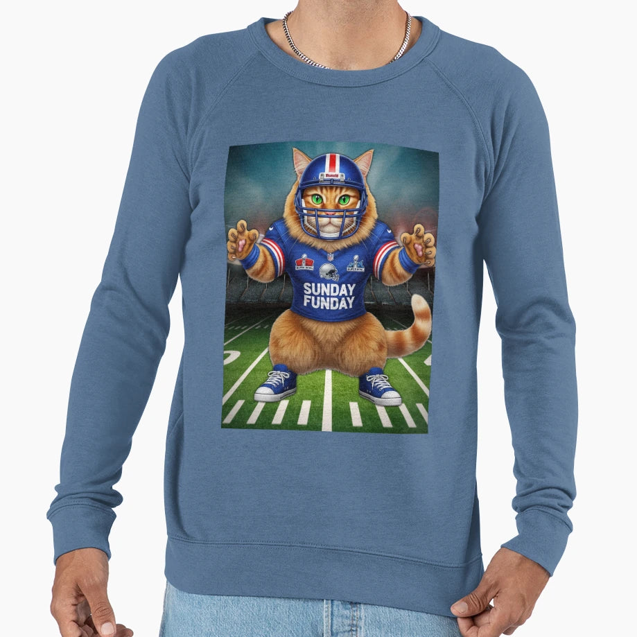 Super Bowl Cat Football Cat Sunday Sweatshirt - Unique Graphic Men Women - T-Shirt, Sweatshirt, Hoodie