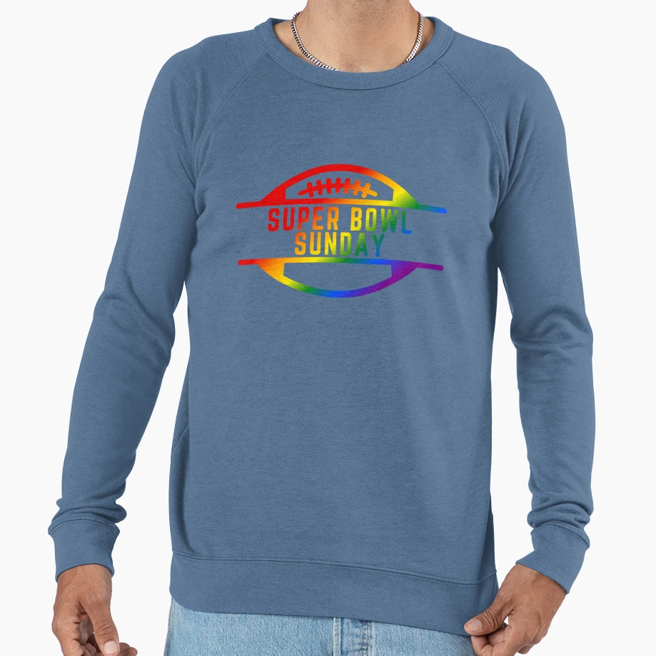 Super Bowl Sunday Pride Flag Game Day Sweatshirt - Minimalist Print Unisex - T-Shirt, Sweatshirt, Hoodie