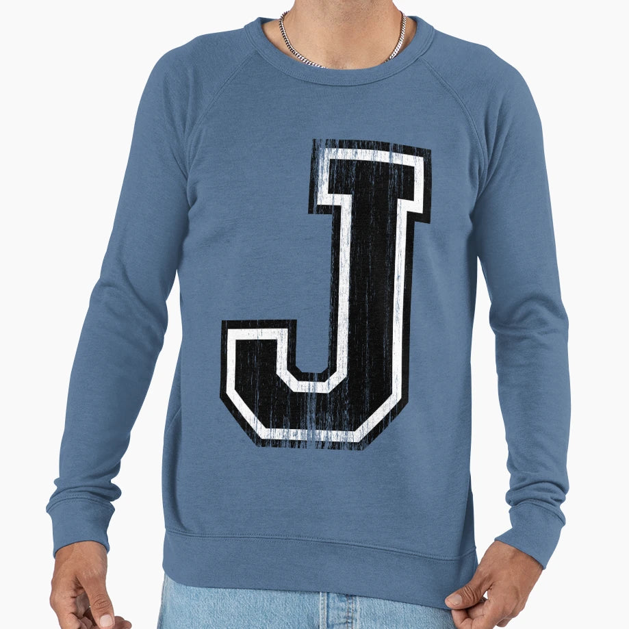 Big Varsity Letter J Sweatshirt - Streetwear Style for Adults - T-Shirt, Sweatshirt, Hoodie