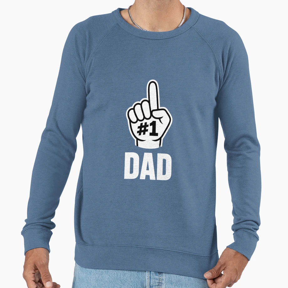 Dad Number One Daddy Fathers Day Sweatshirt - Minimalist Print Men Women - T-Shirt, Sweatshirt, Hoodie