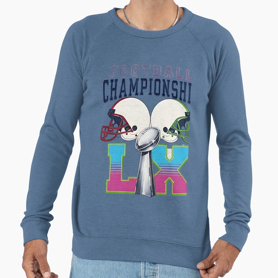 Champions Du Super Bowl Lx Des Sweatshirt - Graphic Print for Adults - T-Shirt, Sweatshirt, Hoodie