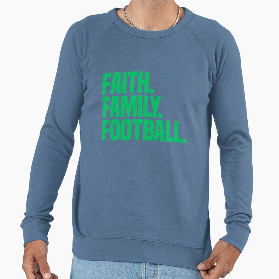 Faith Family Football Sweatshirt - Novelty Apparel Men Women - T-Shirt, Sweatshirt, Hoodie
