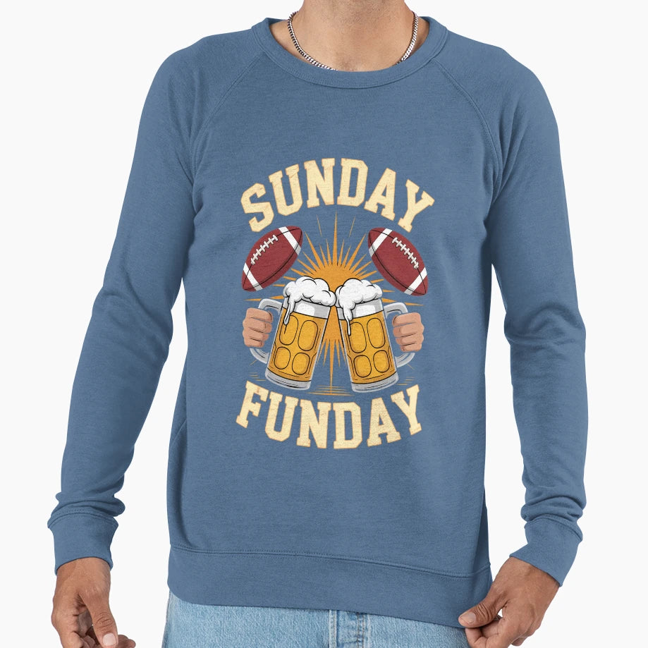 Sunday Funday Funny Football Sport Sweatshirt - Novelty Apparel Men Women - T-Shirt, Sweatshirt, Hoodie