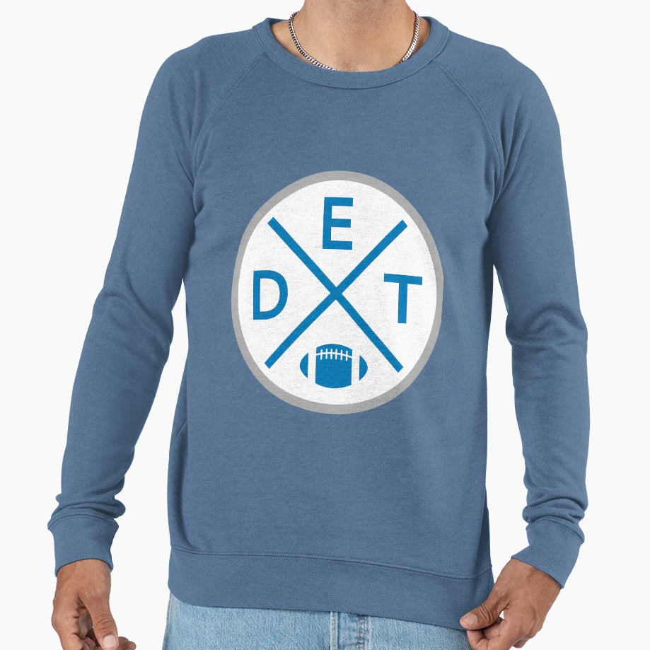 Detroit Football Emblem Circle Sweatshirt - Graphic Print Unisex - T-Shirt, Sweatshirt, Hoodie