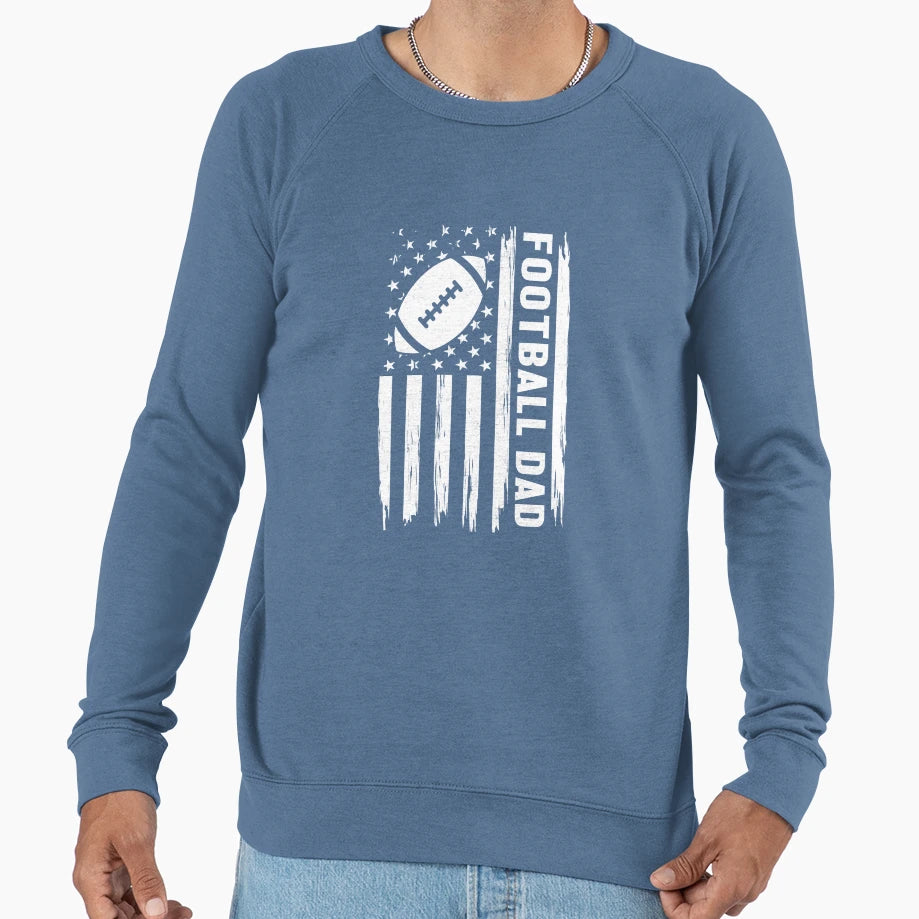Football Dad American Flag Sweatshirt - Novelty Apparel Men Women - T-Shirt, Sweatshirt, Hoodie