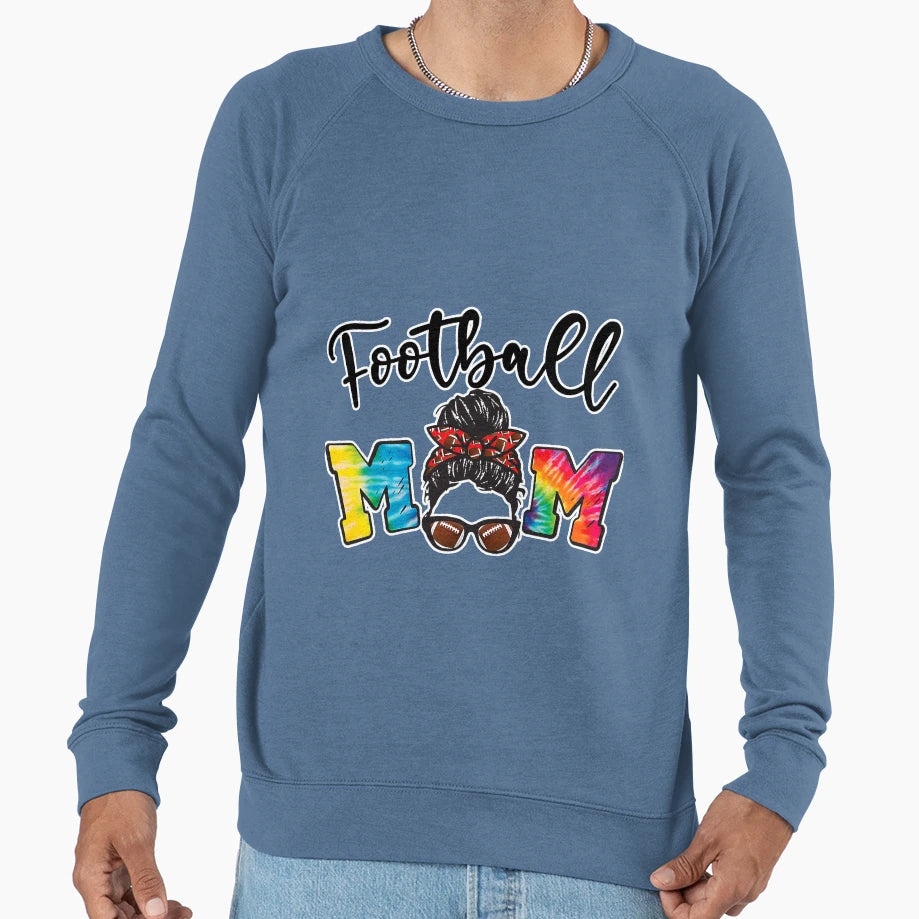 Football Mom Tie Dye Football Sweatshirt - Casual Everyday Wear Unisex - T-Shirt, Sweatshirt, Hoodie