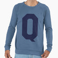 Alphabet Marine Blue Q Sports Letter Q Sweatshirt - Minimalist Print Unisex - T-Shirt, Sweatshirt, Hoodie
