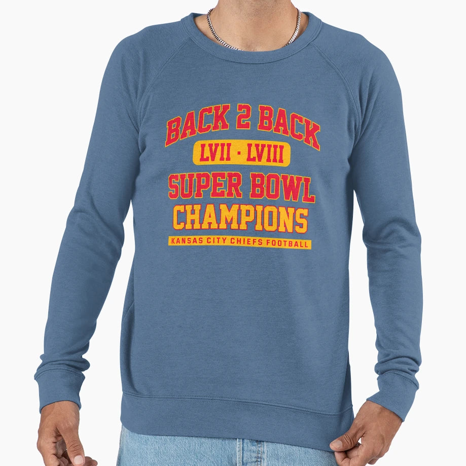 Back 2 Back Super Bowl Sweatshirt - Casual Everyday Wear for Adults - T-Shirt, Sweatshirt, Hoodie