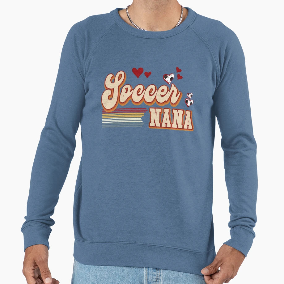Soccer Nana Hearts Sweatshirt - Fun Novelty Design for Adults - T-Shirt, Sweatshirt, Hoodie