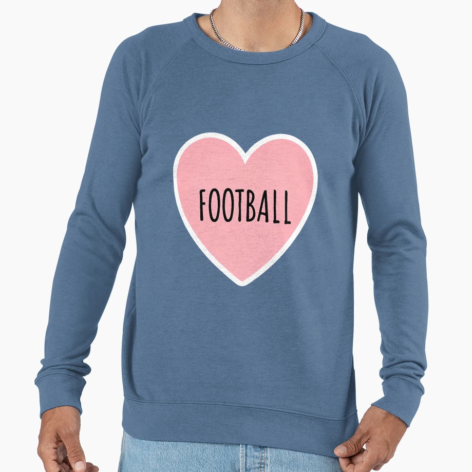 I Heart Football Sweatshirt - Aesthetic Graphic Men Women - T-Shirt, Sweatshirt, Hoodie