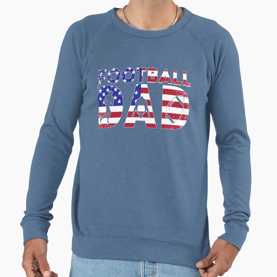 Usa Flag Football Dad Lineman Father Sweatshirt - Unique Graphic Unisex - T-Shirt, Sweatshirt, Hoodie