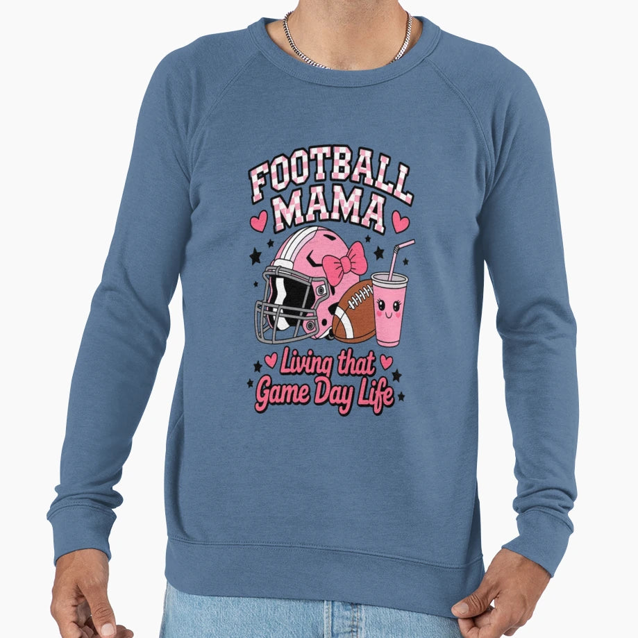 Football Mama Living That Game Day Life T-Shirt - Trendy Graphic Men Women - T-Shirt, Sweatshirt, Hoodie