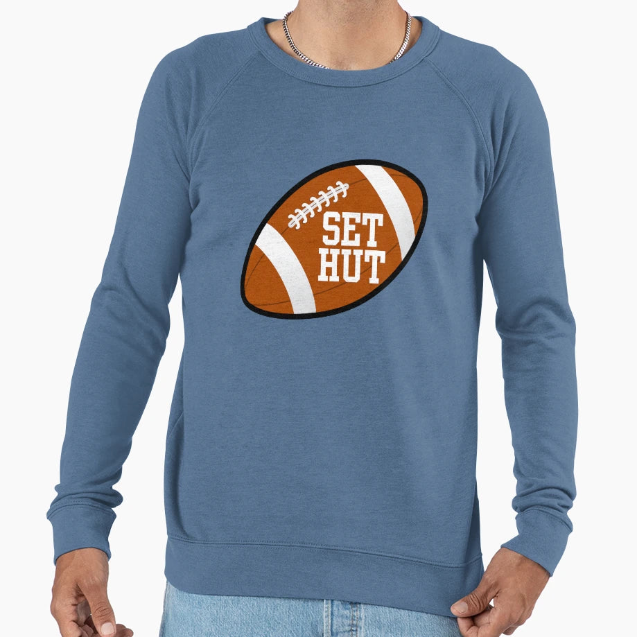Set Hut Football Sweatshirt - Trendy Graphic Unisex - T-Shirt, Sweatshirt, Hoodie
