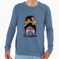 Footballmom Messy Bun Mom Womens Sweatshirt - Custom Art Print for Adults - T-Shirt, Sweatshirt, Hoodie