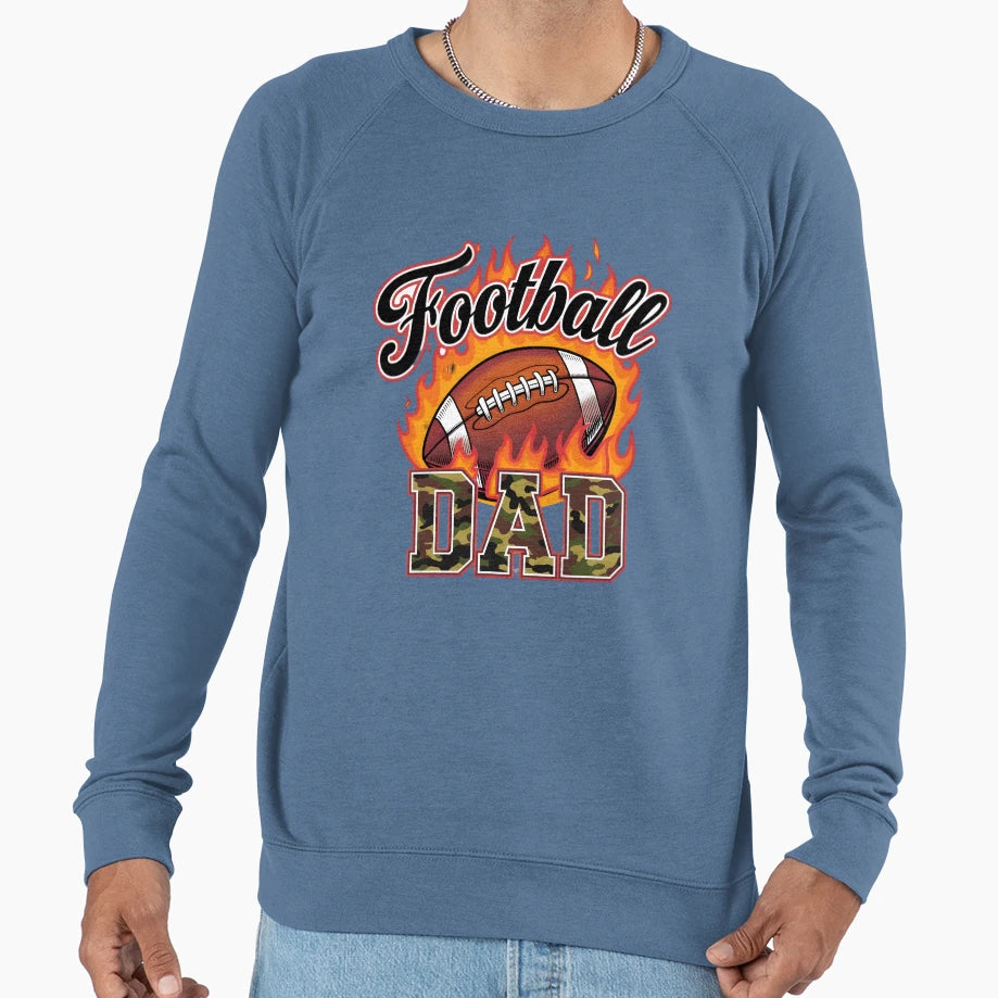 Football Dad Flaming Football Sweatshirt - Novelty Apparel Unisex - T-Shirt, Sweatshirt, Hoodie