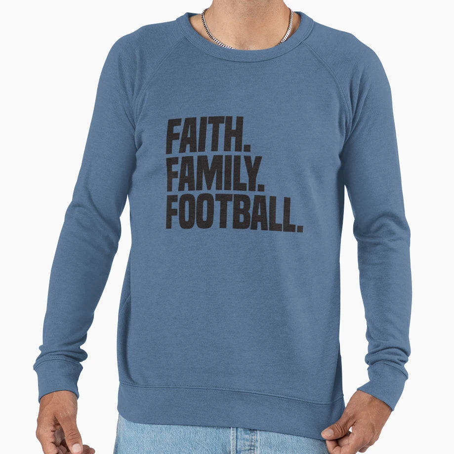 Faith Family Football Sweatshirt - Graphic Print for Adults - T-Shirt, Sweatshirt, Hoodie