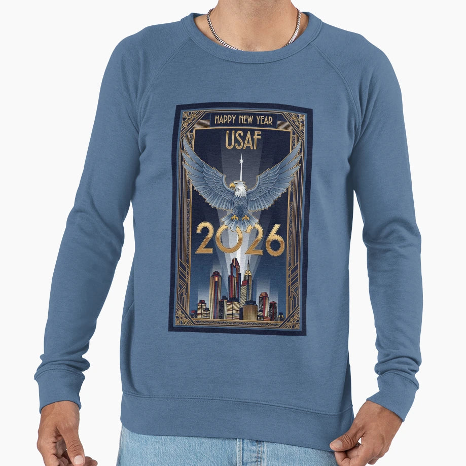 Usaf Art Deco New Year Sweatshirt - Unique Graphic Unisex - T-Shirt, Sweatshirt, Hoodie