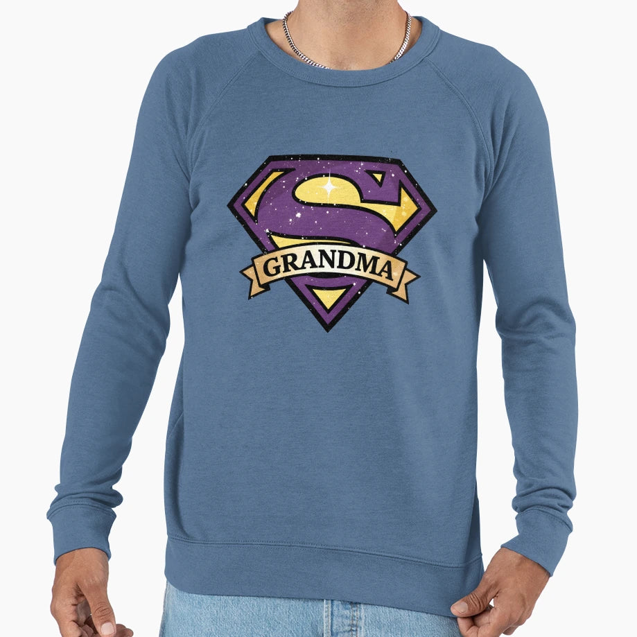 Grandma Hero Super Grandma Badge T-Shirt - Casual Everyday Wear for Adults - T-Shirt, Sweatshirt, Hoodie