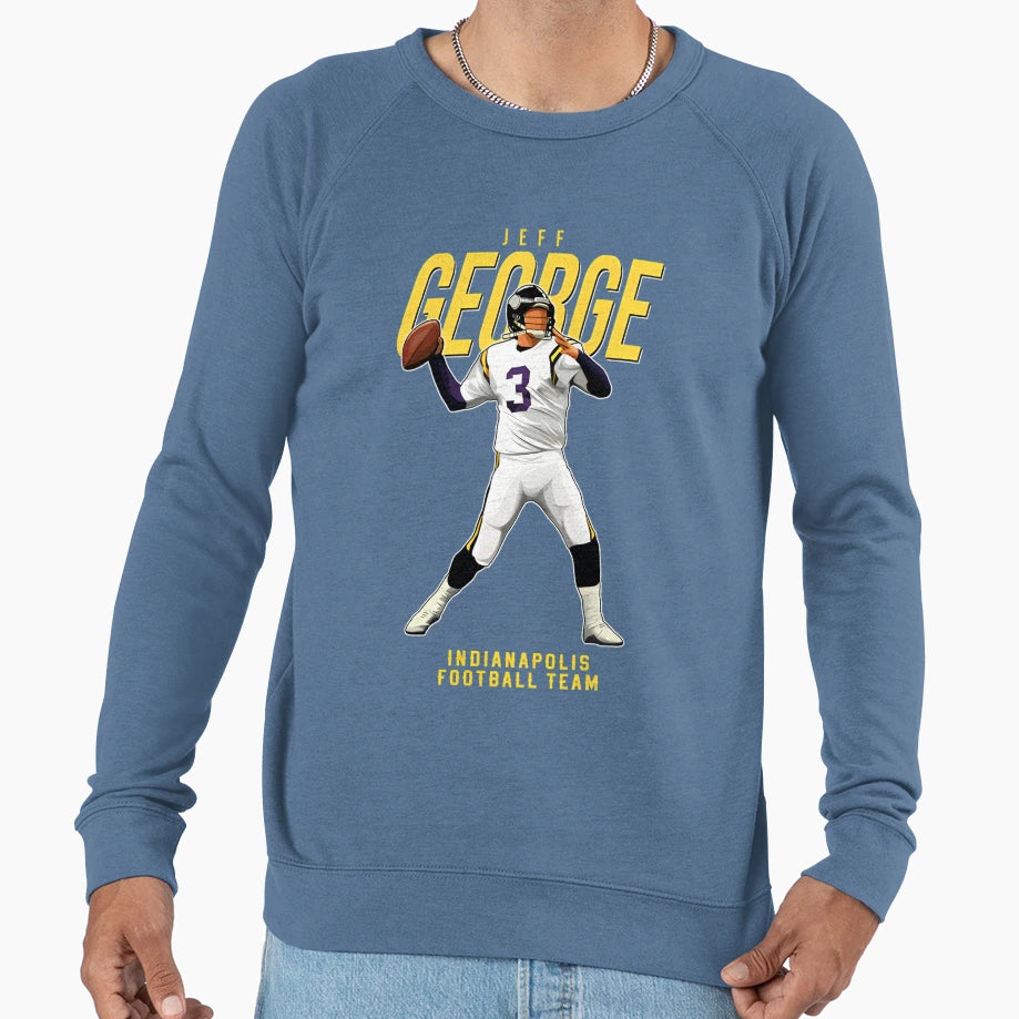 Jeff George 12 Indianapolis Sweatshirt - Novelty Apparel for Adults - T-Shirt, Sweatshirt, Hoodie