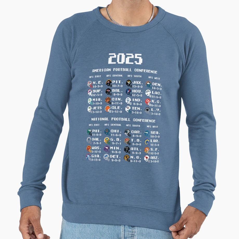 Nfl Standings 2025 Sweatshirt - Streetwear Style Unisex - T-Shirt, Sweatshirt, Hoodie
