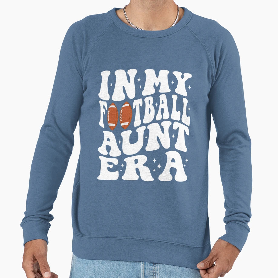 My Football Aunt Era Groovy Football Sweatshirt - Graphic Print for Adults - T-Shirt, Sweatshirt, Hoodie