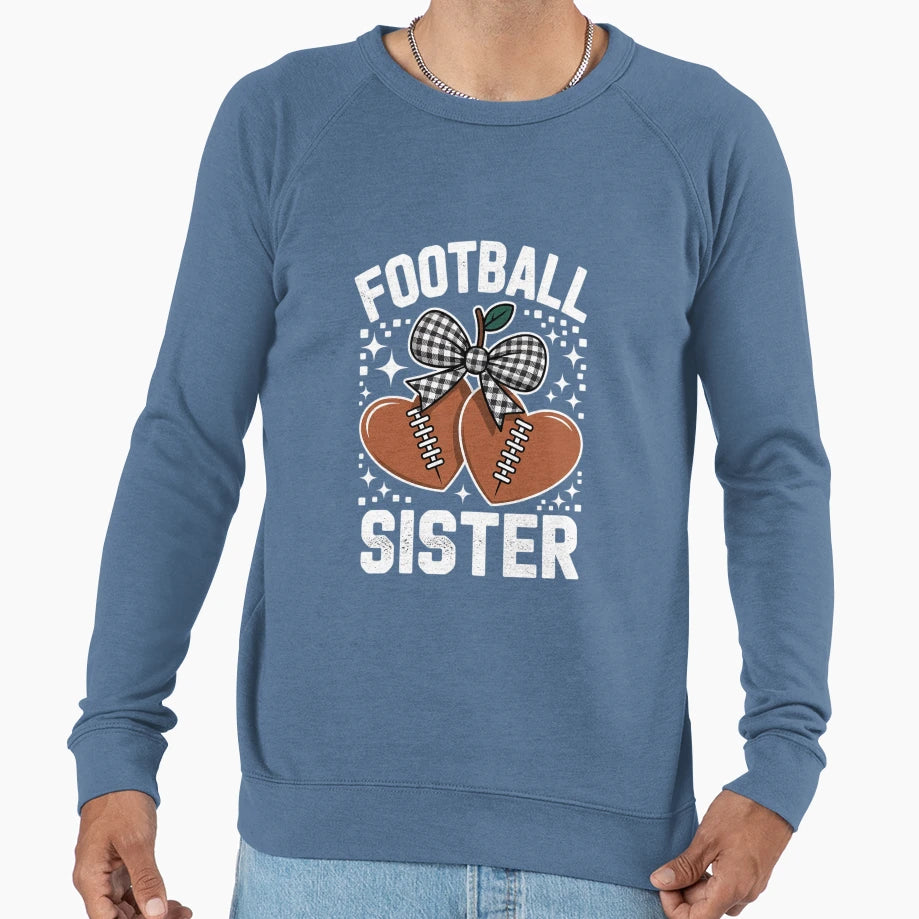 Football Sister Cherry Coquette Bow Sweatshirt - Trendy Graphic Unisex - T-Shirt, Sweatshirt, Hoodie