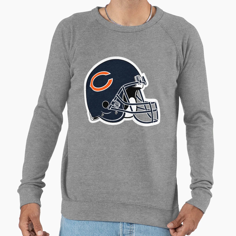Chicago Football Helmet Sweatshirt - Minimalist Print Men Women - T-Shirt, Sweatshirt, Hoodie