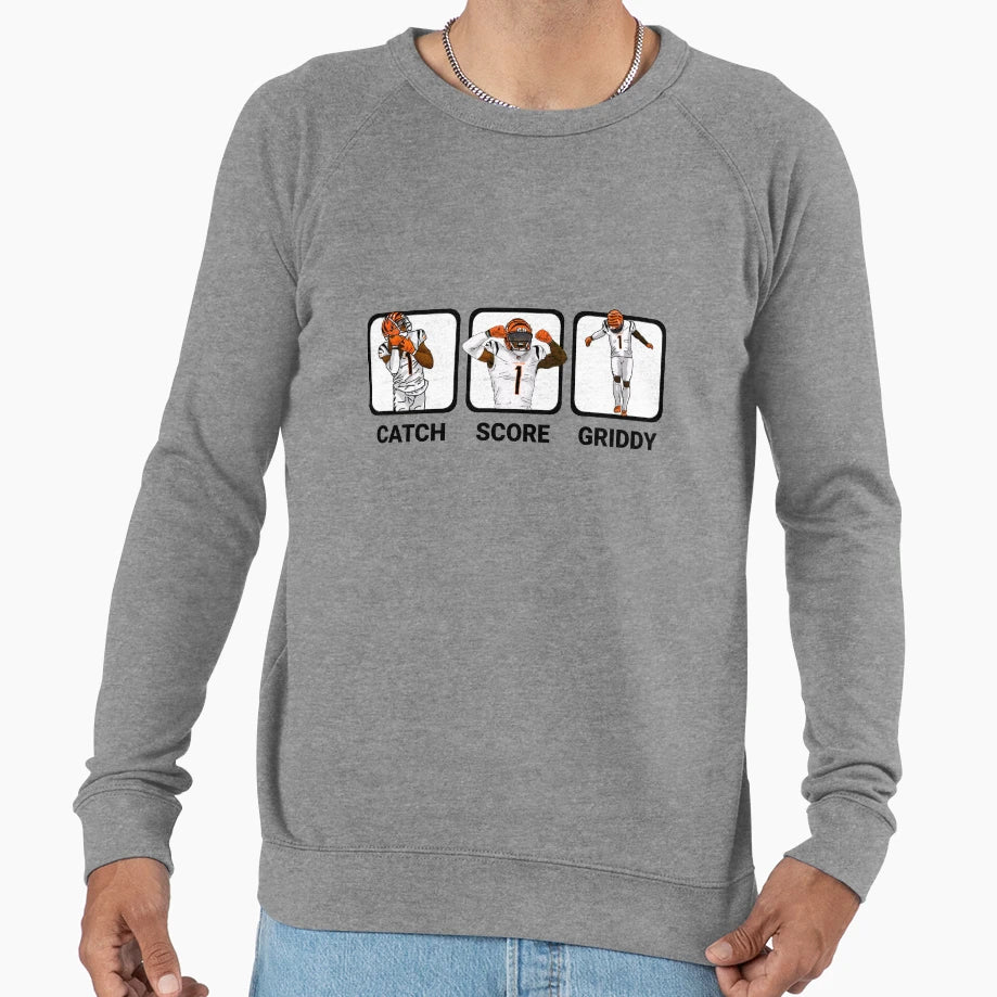 Catch Score Griddy Repeat Sweatshirt - Casual Everyday Wear Men Women - T-Shirt, Sweatshirt, Hoodie