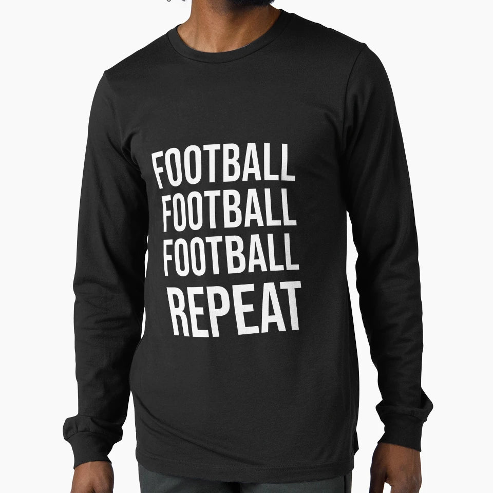 Football Football Football Repeat T-Shirt - Aesthetic Graphic for Adults - T-Shirt, Sweatshirt, Hoodie