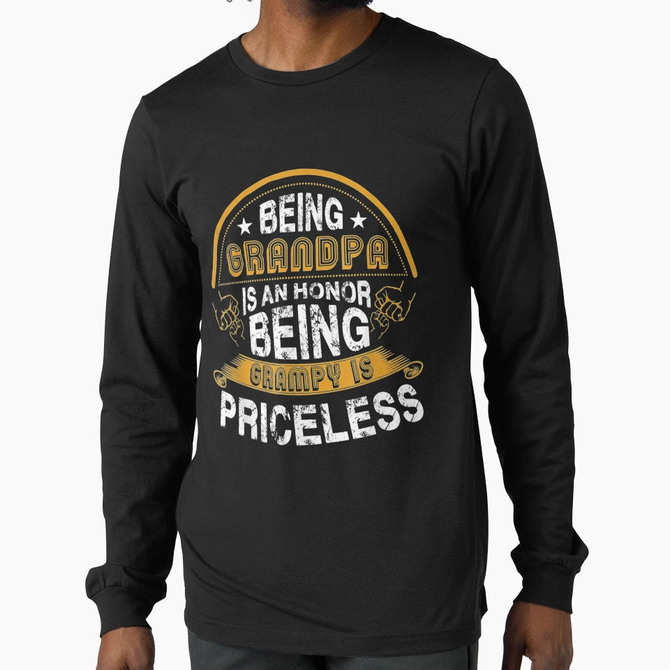 Mens Being Grandpa Is Honor Being Grampy T-Shirt - Trendy Graphic Unisex - T-Shirt, Sweatshirt, Hoodie