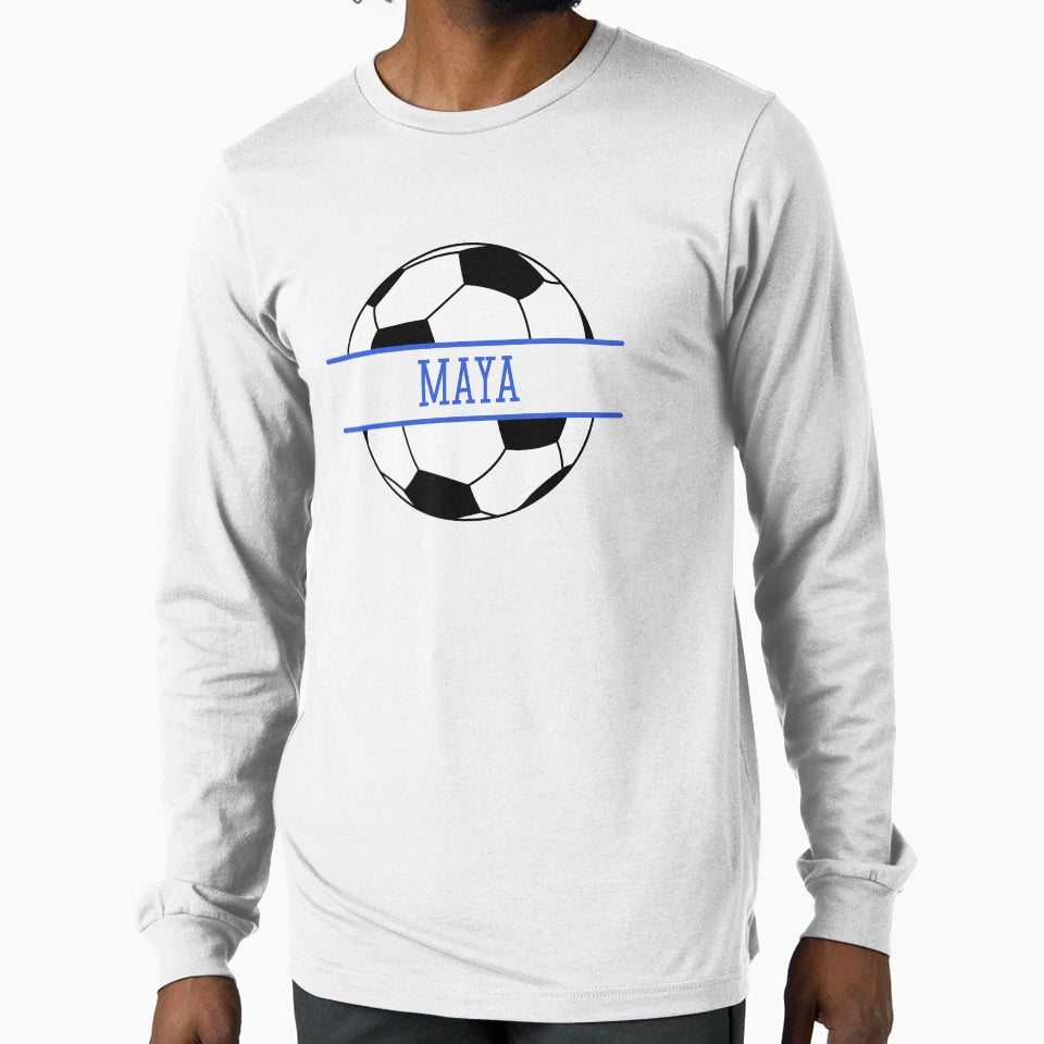 Maya Personalized Soccer Ball T-Shirt - Minimalist Print for Adults - T-Shirt, Sweatshirt, Hoodie