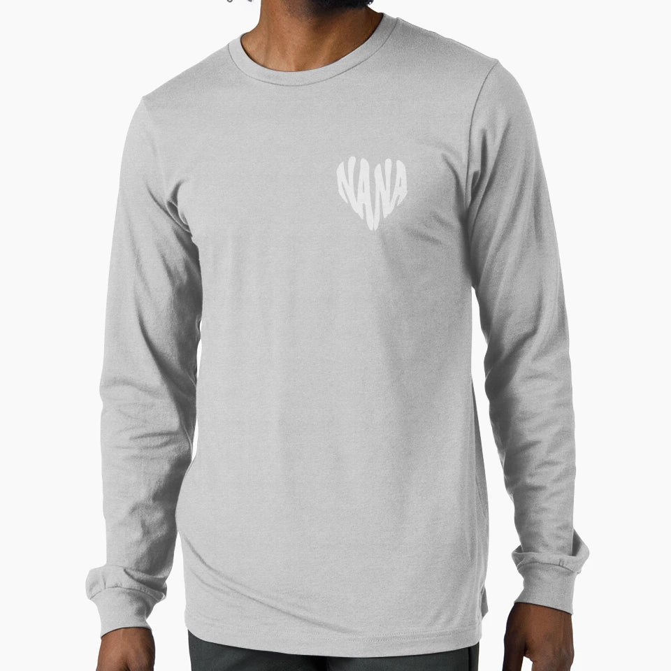 Nana Heart White Typography T-Shirt - Unique Graphic Men Women - T-Shirt, Sweatshirt, Hoodie