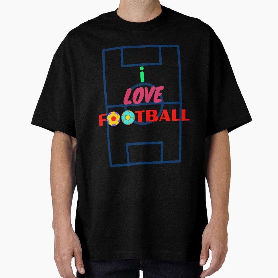 I Love Football T-Shirt - Custom Art Print for Adults - T-Shirt, Sweatshirt, Hoodie