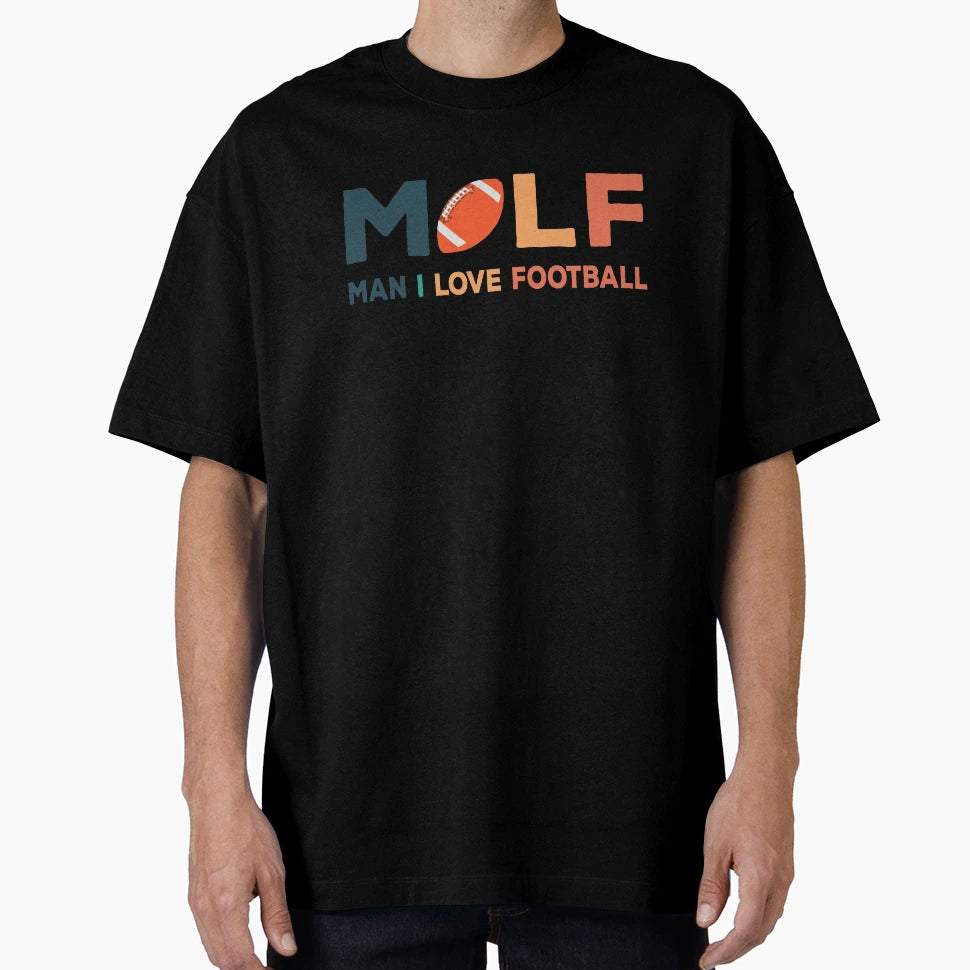 Milf I Love Football Illustration T-Shirt - Fun Novelty Design Men Women - T-Shirt, Sweatshirt, Hoodie