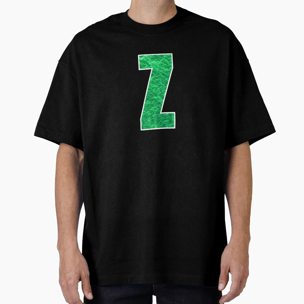 Letter Z Green Water Wave Ocean Art T-Shirt - Graphic Print for Adults - T-Shirt, Sweatshirt, Hoodie