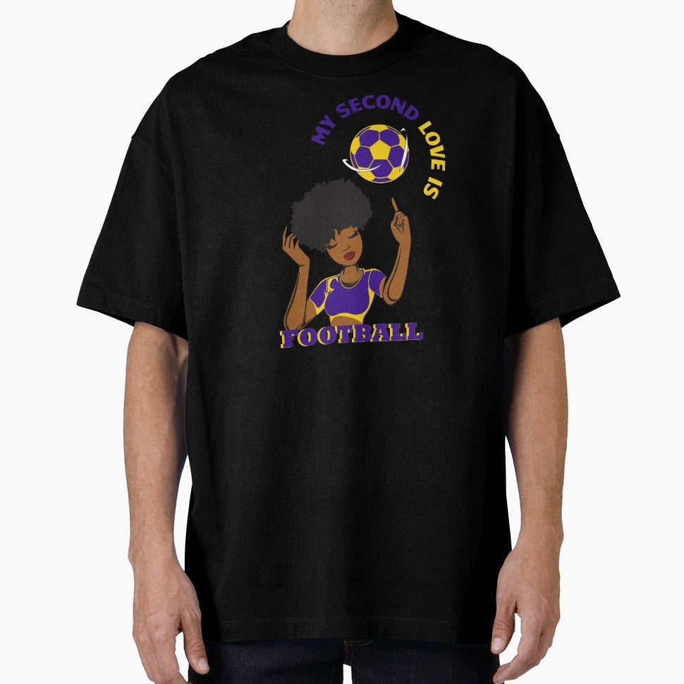 My Second Love Is Football Gifts Soccer T-Shirt - Minimalist Print Unisex - T-Shirt, Sweatshirt, Hoodie