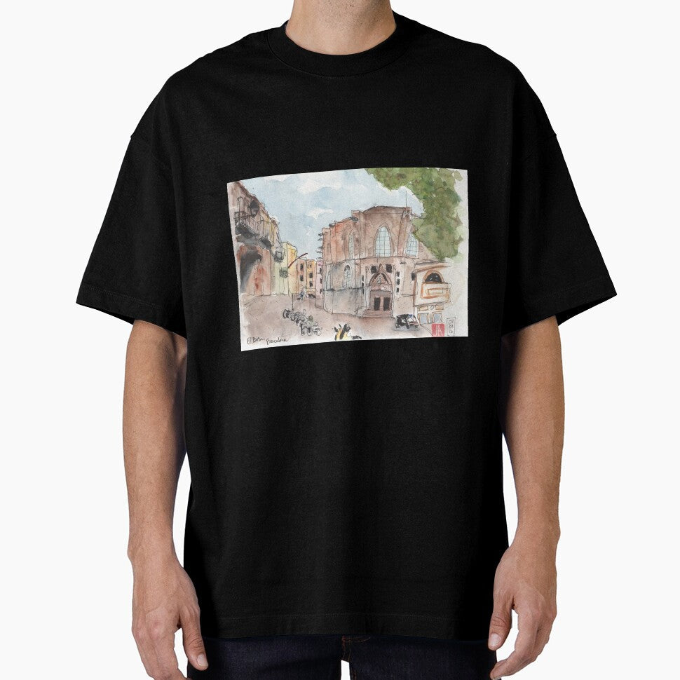 Barcelona El Born Urban Sketch by Jennie Kessinger - Adult & Kids T-Shirts, Sweatshirts & Hoodies apparel design preview 1