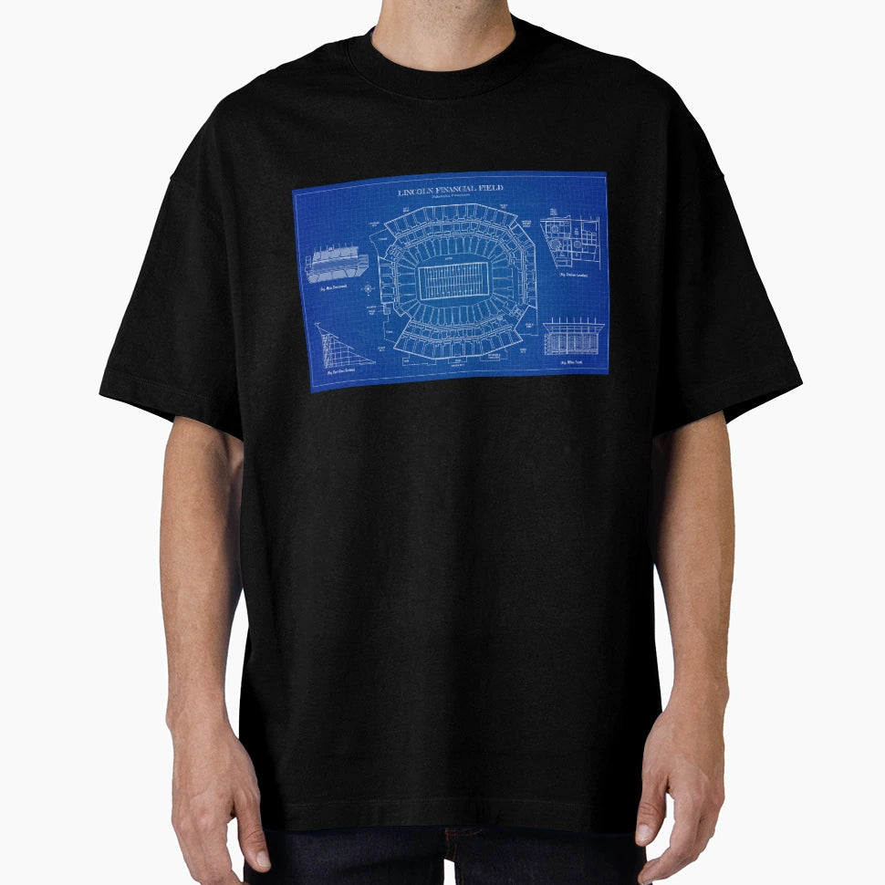 Lincoln Financial Field Blueprint T-Shirt - Trendy Graphic Unisex - T-Shirt, Sweatshirt, Hoodie