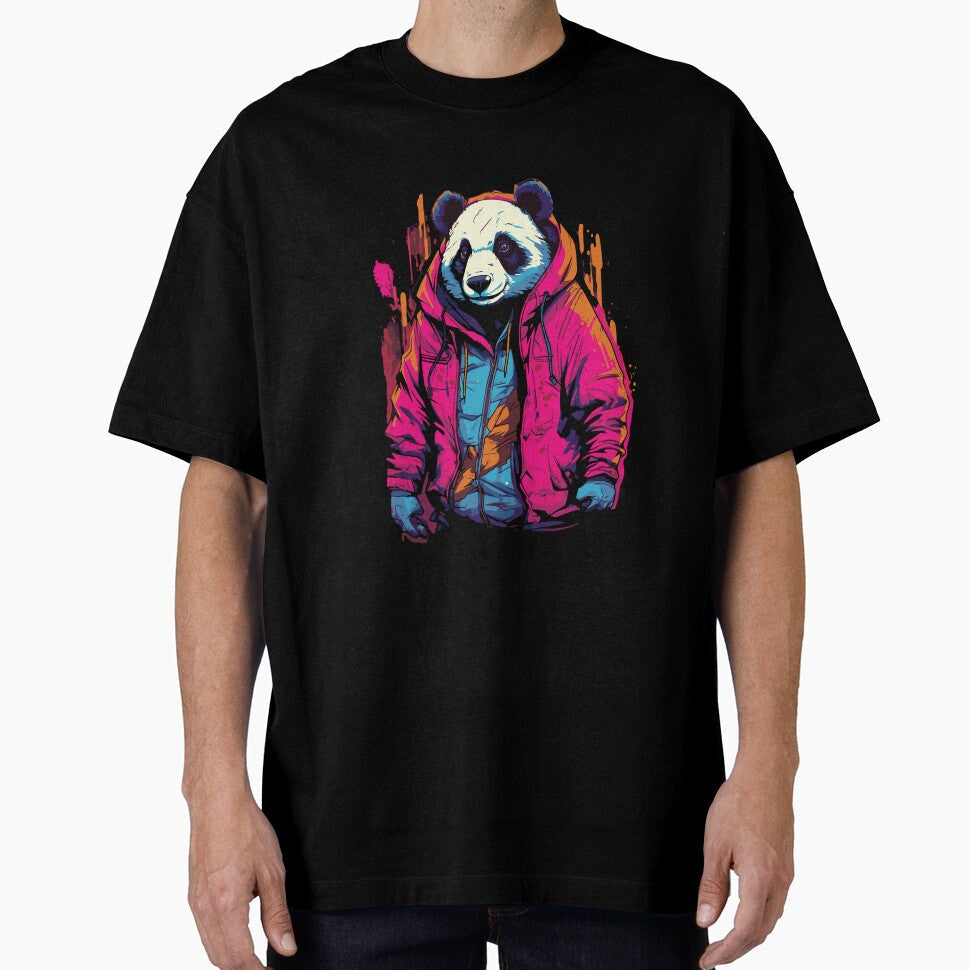 Illustration of a panda bear wearing pink clothing by - Adult & Kids T-Shirts, Sweatshirts & Hoodies apparel design preview 1
