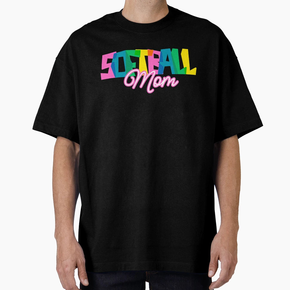 Softball Mom Happy And Bright T-Shirt - Unique Graphic for Adults - T-Shirt, Sweatshirt, Hoodie