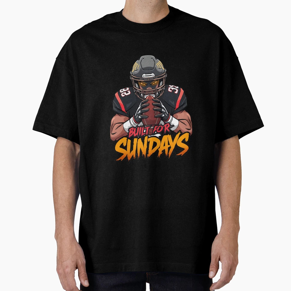 Built Sundays American Football T-Shirt - Aesthetic Graphic for Adults - T-Shirt, Sweatshirt, Hoodie