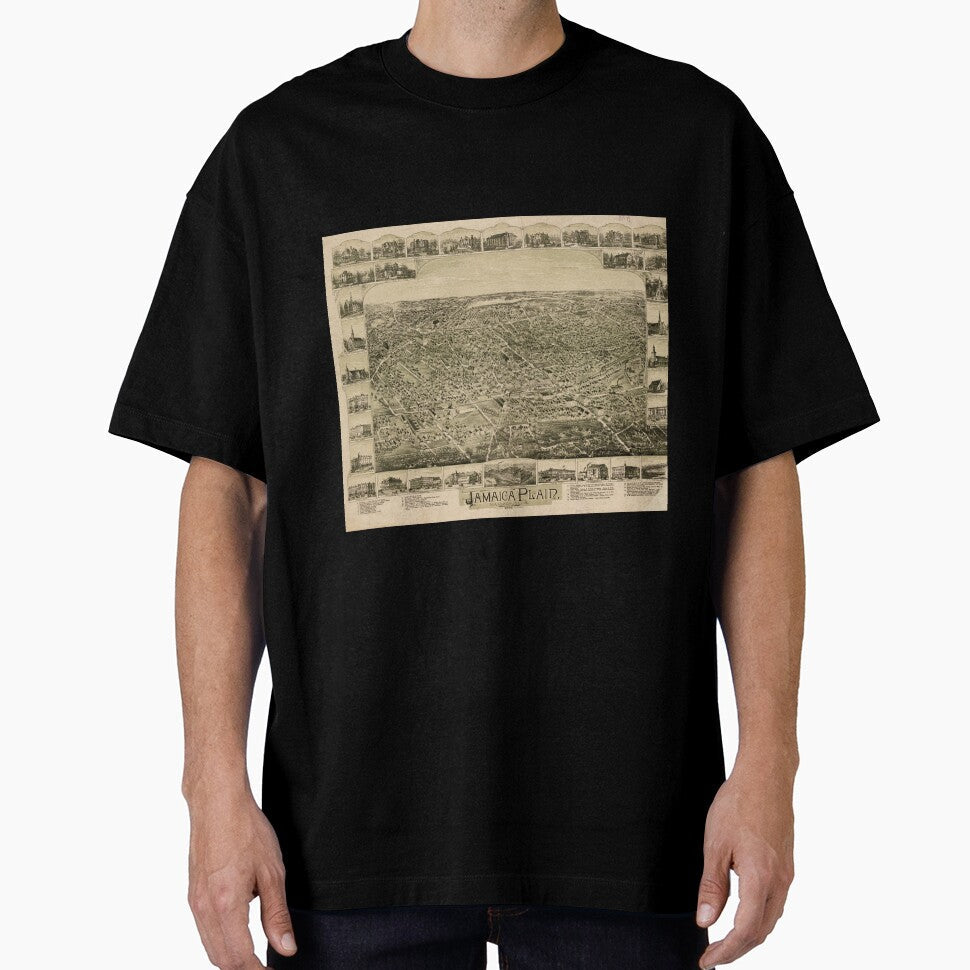 Vintage Pictorial Map of Jamaica Plain MA (1891) by - Adult & Kids T-Shirts, Sweatshirts & Hoodies apparel design preview 1