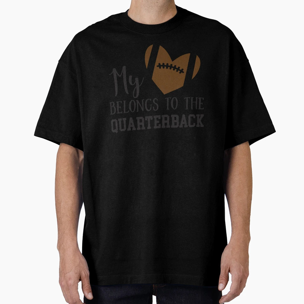 My Heart Belongs To Quarterback T-Shirt - Minimalist Print Unisex - T-Shirt, Sweatshirt, Hoodie